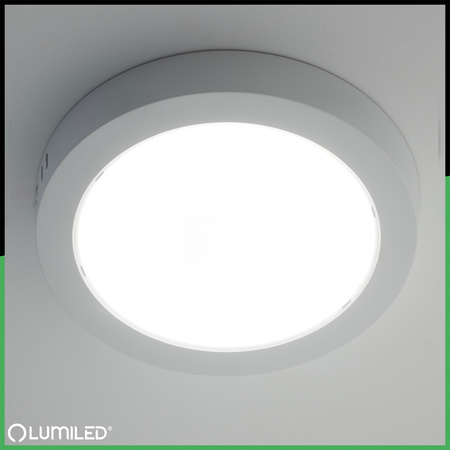 Oprawa Natynkowa Lampa LED Sufitowa 18W Okrągła 4000K GLOW Biała LUMILED