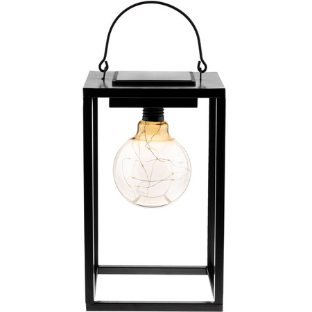 Lampa Solarna LED Zewnętrzna Ogrodowa Stojąca Wisząca Latarenka 3000K IP44 26cm Czujnik Zmierzchu