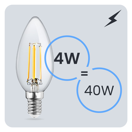 6x Żarówka LED E14 Świeczka B35 5W = 40W 470lm 6500K Zimna 180° LUMILED