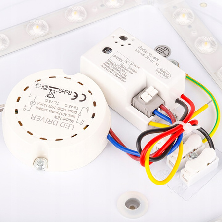 Plafon Lampa Oprawa Sufitowa 1x E27 Natynkowy z Czujnikiem Ruchu Okrągły Biały LOBO Masterled