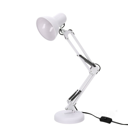 Lampka Biurkowa Oprawa Stołowa Regulowana E27 Biała Auriq Kobi