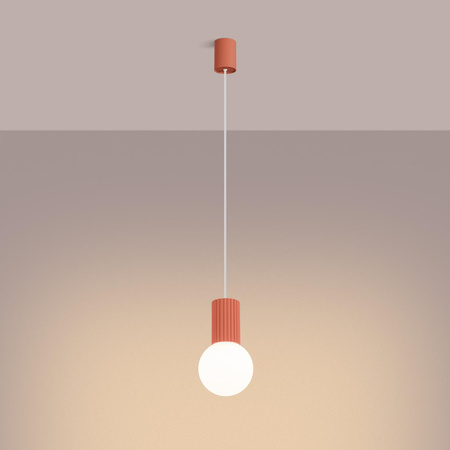 Lampa Wisząca Zwis G9 Okrągła Pomarańczowa Nowoczesna Matowa Halo Sollux