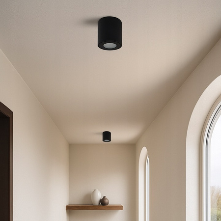 Oprawa Natynkowa Tuba GU10 Okrągła Czarna 84mm IP54 Nowoczesna