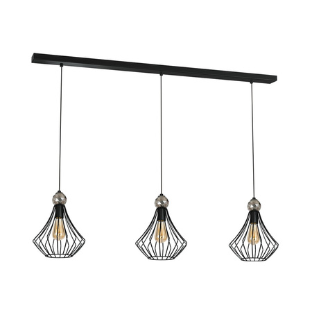 Lampa Wisząca Sufitowa JEWEL Czarna 3xE27 Milagro