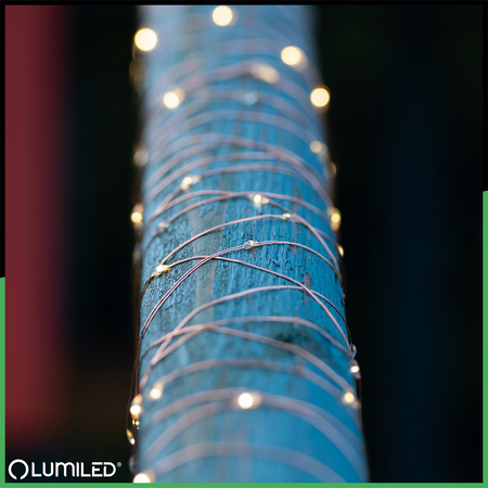 Girlanda Solarna Ogrodowa 100x LED Ozdobne Druciki 12m 2700K Ciepła + PILOT FILO LUMILED