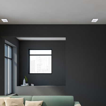 Oprawa Sufitowa Podtynkowa Halogenowa SPOT GU10 Nusa Square Ruchoma Kwadratowa Biała