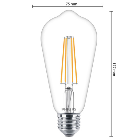 Żarówka LED Edison E27 ST64 4.3W = 40W 470lm 2700K Ciepła Filament PHILIPS