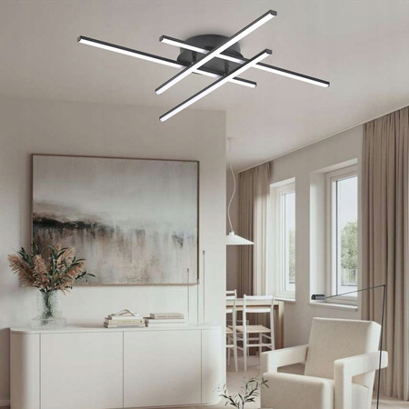 Lampa sufitowa geometryczna PLAFON LED żyrandol MODENA GRANDO 34W 4000K czarny