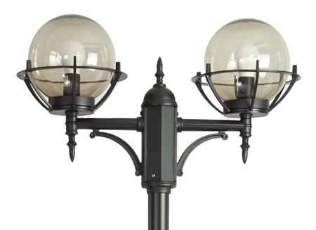 Lampa Ogrodowa Zewnętrzna Słupek LATARNIA E27 Kule z koszykiem 200 OGMWN 2 KPO 180-280cm czarny Su-Ma