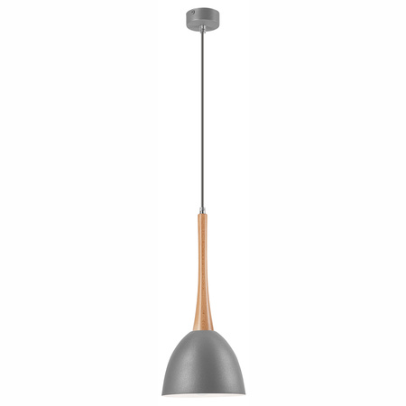 Lampa Wisząca Sufitowa VANESSA E27 Srebrna Drewniana LM-1.1/77 Lamkur