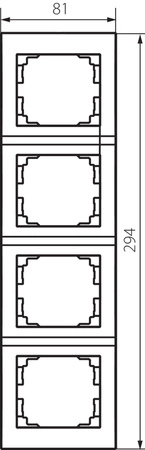 Ramka Poczwórna Pionowa Natynkowa do Gniazdka Srebrna LOGI Kanlux