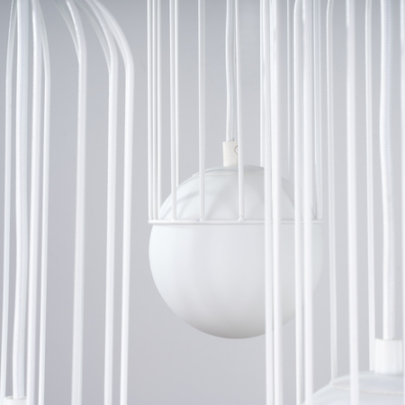 Lampa Sufitowa Wisząca Zwis 3x G9 Nieregularna Biała Nowoczesna Brina Sollux