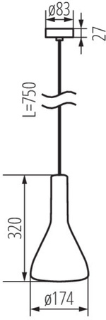 Lampa wisząca sufitowa ETISSA E27 szara beton 110cm Kanlux