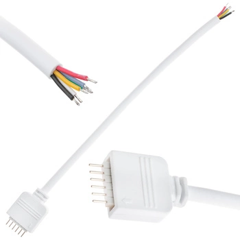 Złączka do taśmy LED 6PIN RGB + CCT gniazdo wtyk z przewodem 12mm