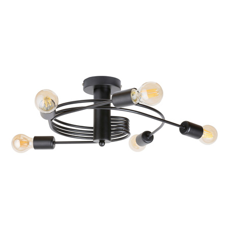 Lampa Sufitowa Żyrandol 5x E27 Czarny Industrialny Carly Rabalux