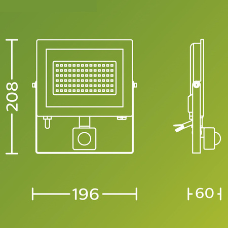 Naświetlacz LED Lampa Reflektor 50W 5400lm 3000K IP65 z Czujnikiem Ruchu i Zmierzchu Czarny Lois Philips