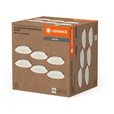 Panel LED Oprawa Podtynkowa Punktowa 18W 1650lm 4000K Neutralna Oczko Spot Biały Essentials Downlight Ledvance