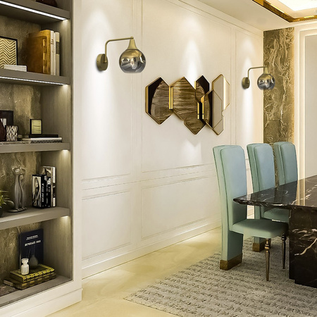 Lampa Ścienna Kinkiet MONTE Złota 1xE27 Milagro