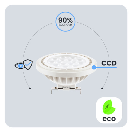 Żarówka LED G53 Reflektor AR111 10W = 75W 1055lm 4000K Neutralna 38° 12V LUMILED