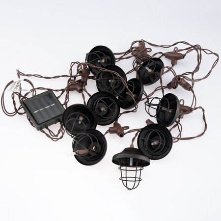 GIRLANDA SOLARNA 10x latarenka metalowa 4,5m ogrodowa ozdobna dekoracyjna 3000K ciepła