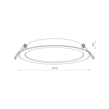 Oprawa Podtynkowa Sufitowa LED 18W 1700lm 3000K Ciepła Biała MYKONOS 10542 Nowodvorski