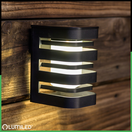 Kinkiet Solarny Lampa Elewacyjna LED Natynkowa CAMILA 3000K Czujnik Zmierzchu LUMILED