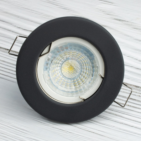 Oprawa HALOGENOWA Podtynkowa Stała Okrągła Grafit Blacha GU10 MR16