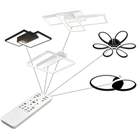 Lampa sufitowa geometryczna PLAFON LED żyrandol 130W 3000K-6500K biały + pilot
