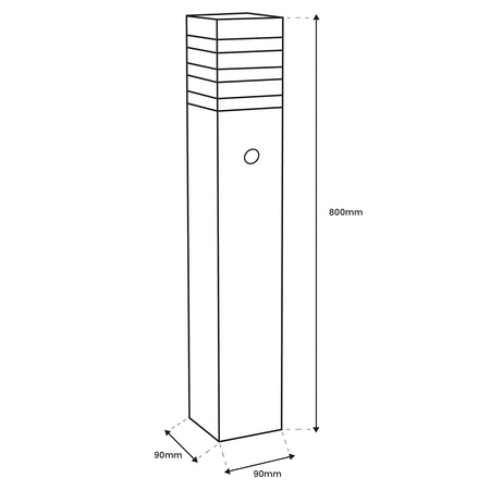 Lampa Ogrodowa Słupek Zewnętrzny Stojący E27 LED Czujnik Ruchu TAXUS 2 80cm LUMILED