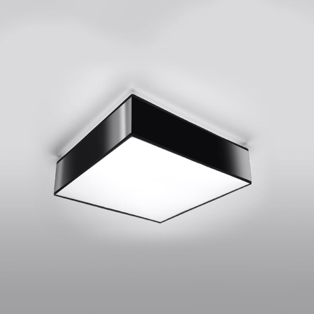 Lampa Sufitowa Plafon 2x E27 Kwadratowa Czarna Minimalistyczna Horus Sollux