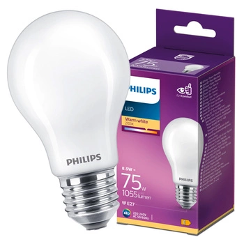 Żarówka LED E27 A60 8.5W = 75W 1055lm 2700K Ciepła FILAMENT LED Classic Philips