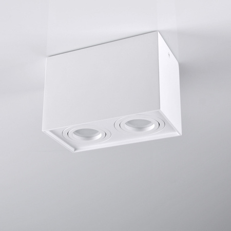 Oprawa sufitowa natynkowa Hadar Q2 2xGU10 ruchoma prostokąt biała