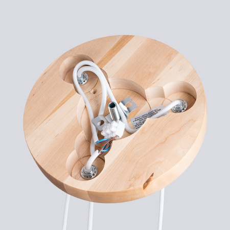 Lampa Sufitowa Wisząca Zwis 3x G9 Kulista Naturalne Drewno Skandynawska Pekka Sollux