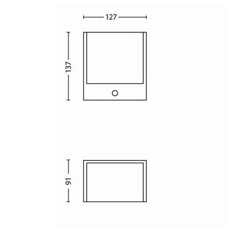 Kinkiet Ogrodowy Lampa Elewacyjna Zewnętrzna LED 3.5W 320lm 2700K IP44 Czarna Macaw Philips