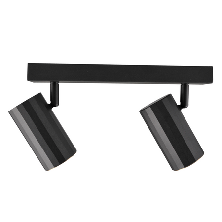 Oprawa Ścienno-Sufitowa Reflektor Punktowy 2x GU10 Czarna Złota NICEA Sanico Goldlux