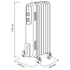 Grzejnik Olejowy 1500W Regulowany Termostat Biały Sanico Goldlux