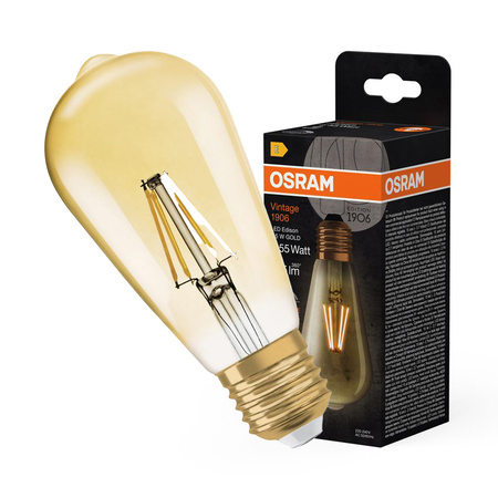 Żarówka LED Dekoracyjna ST64 Edison E27 6.5W = 55W 725lm 2400K Ciepła 300° Ściemnialna Vintage 1906 Osram
