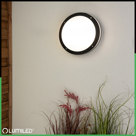 Lampa Ogrodowa Zewnętrzna Ścienna Kinkiet Elewacyjny do LED 2x E27 Okrągły LARIS LUMILED