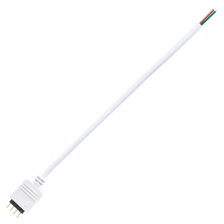 Złączka męska do taśmy LED RGB GOLDPIN 4PIN z przewodem 10mm