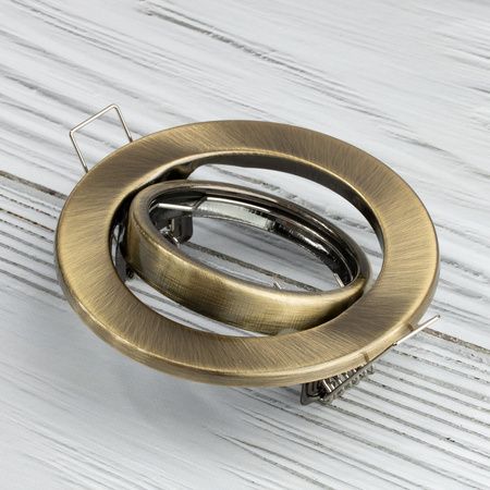 Oprawa HALOGENOWA Podtynkowa Ruchoma Okrągła Antyk Blacha GU10 MR16