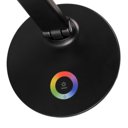 Lampka Biurkowa LED Stołowa 7W 450lm 4000K Neutralna RGB 120° Czarna Ściemnialna Neptun Sanico Goldlux