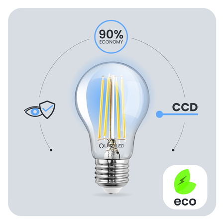 Żarówka LED E27 A60 7W = 60W 810lm 3000K Ciepła 360° FILAMENT LUMILED