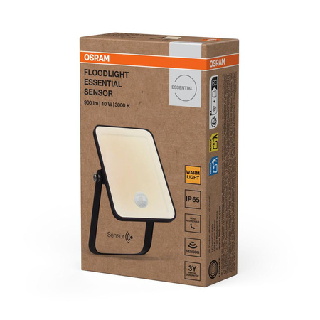 Naświetlacz LED 10W Reflektor Czarny Essential Osram