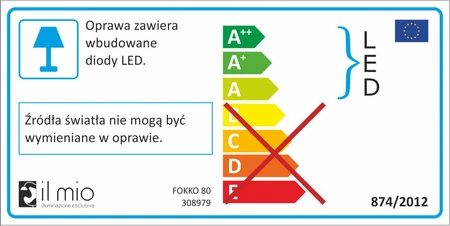Modna LAMPA wisząca, SUFITOWA LED FOKKO 9W 3000K BIAŁA GOLDLUX (Polux)