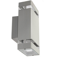 Kinkiet ogrodowy elewacyjny podwójny Masterled HANA LED 2x GU10 ALUMINIUM szary IP54