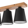 Lampa Sufitowa LULA 4xE27 Czarna Dębowa LM-4.200 Lamkur