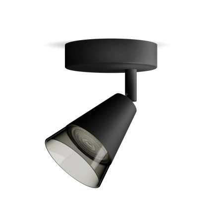 Lampa Ścienna Sufitowa Kinkiet GU10 Czarna Cleft Philips