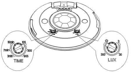 Czujnik Ruchu na podczerwień PIR 360° IP20 CZARNY Natynkowy Sufitowy Ścienny Nastawny V-TAC