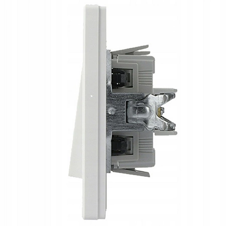 Włącznik Żaluzjowy Roletowy z Ramką Podwójny Asfora Biały