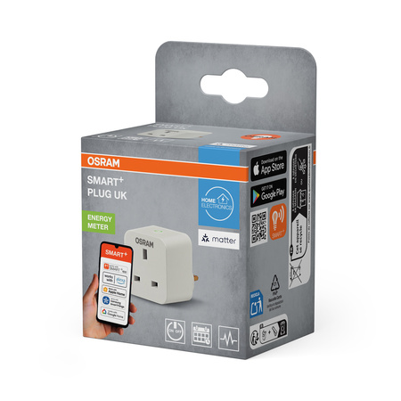 Inteligentna Wtyczka Gniazdko 3120W z Wyłącznikiem On/Off Biały Osram SMART+ WiFi Matter